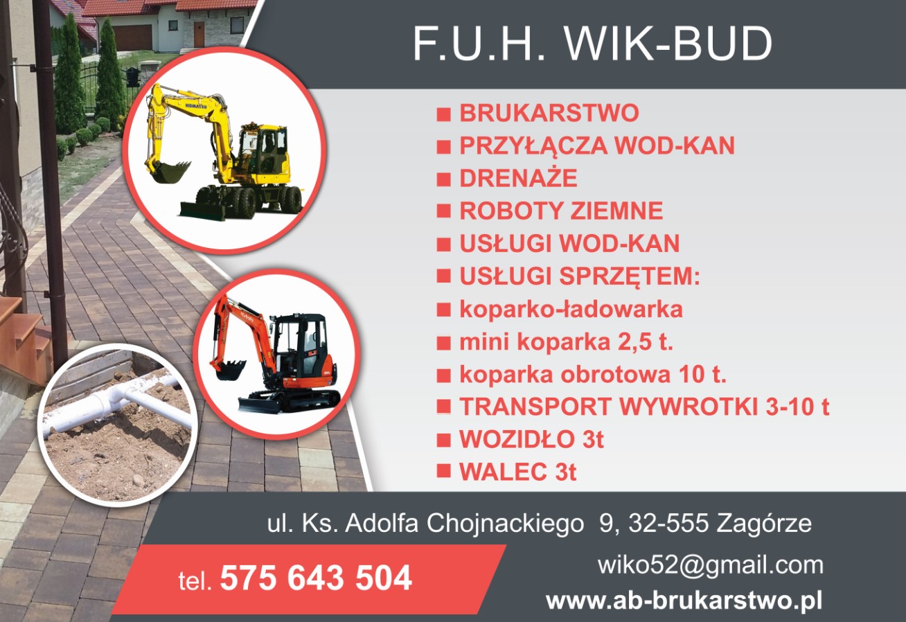 F.U.H. WIK-BUD Marcin Barański - przyłącza wod-kan CHRZANÓW brukarstwo CHRZANÓW